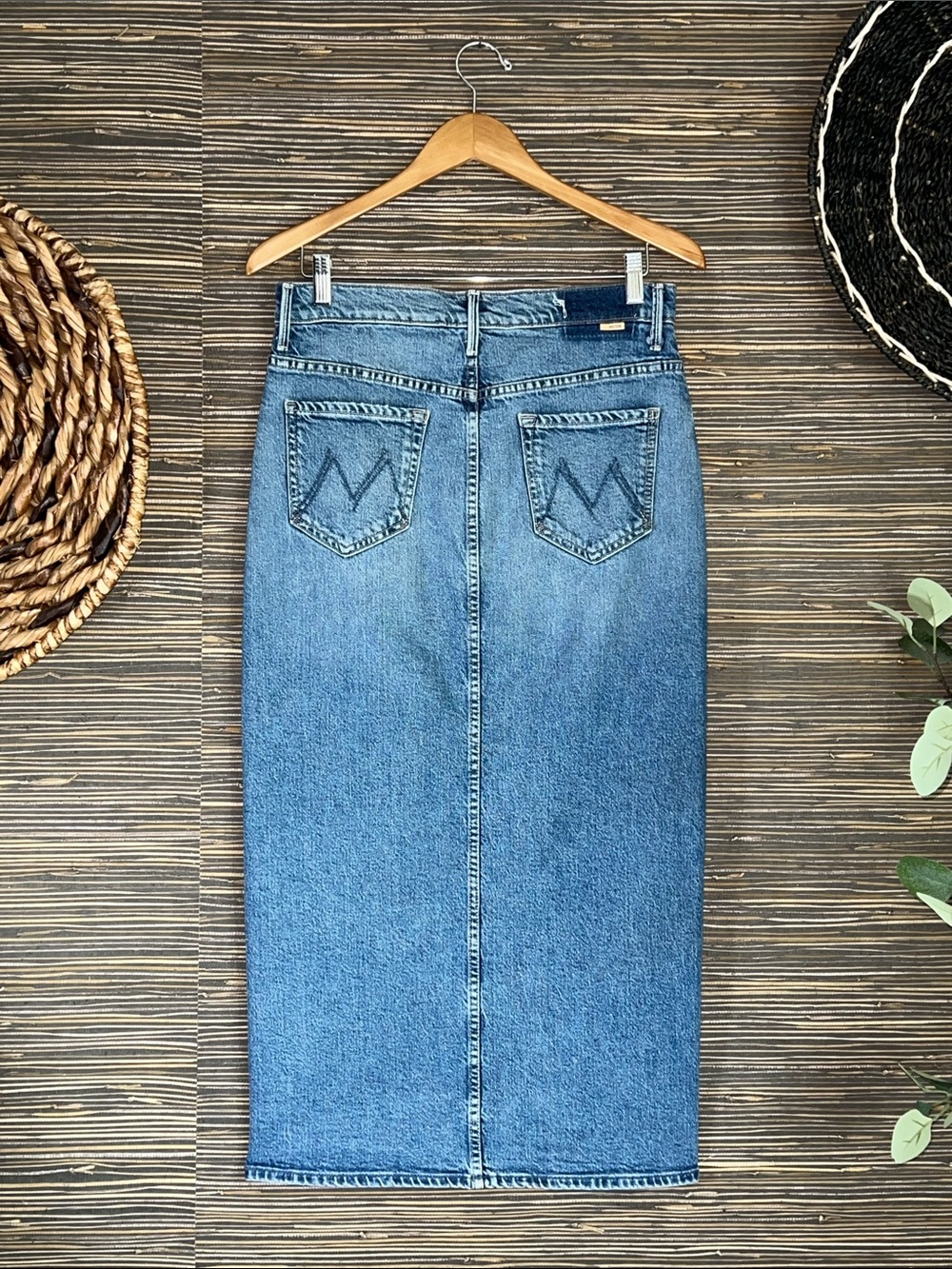 Mother Denim The Split Second Midi Jean Skirt in “Strike a Pose” 28 nwt - Picture 6 of 17